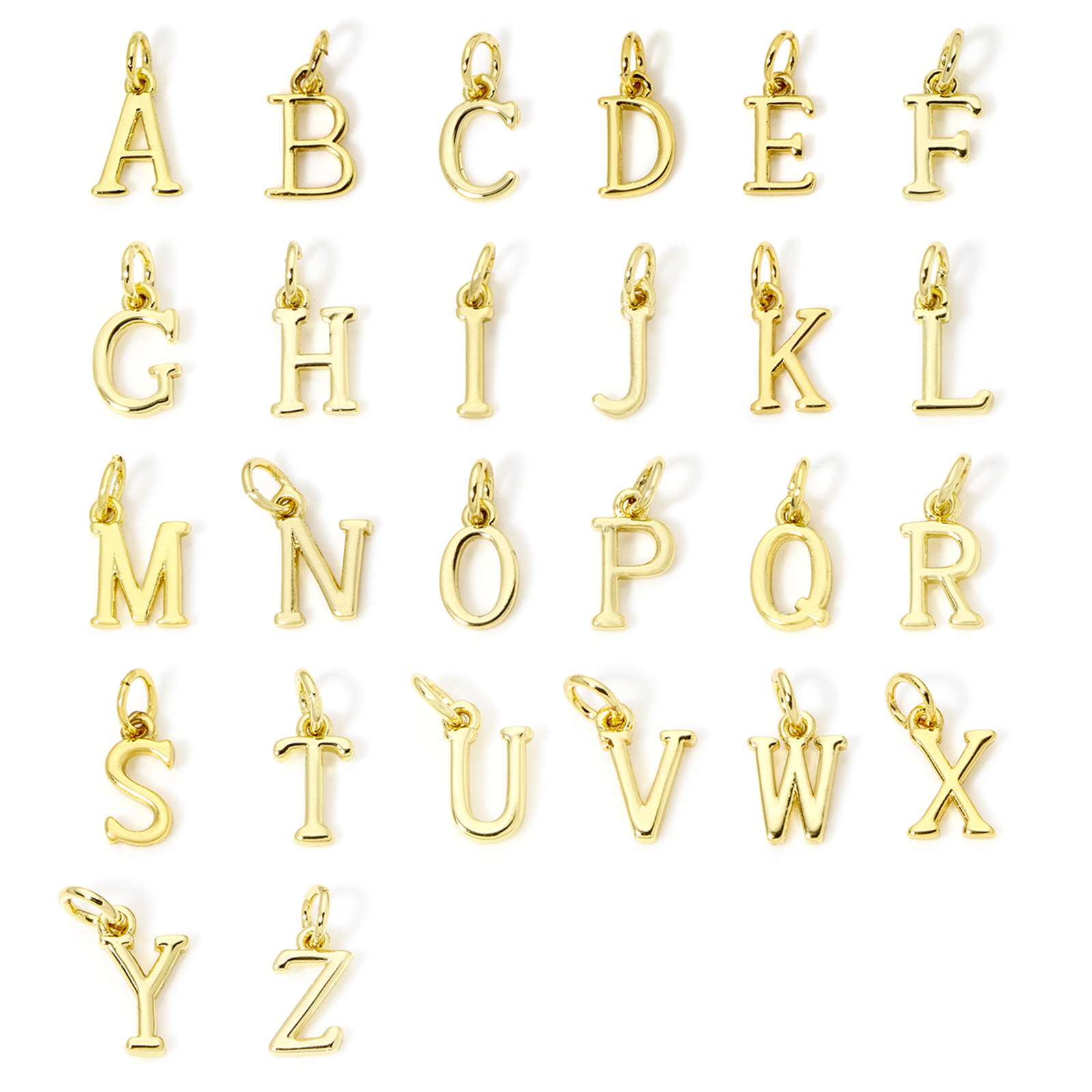 Initial Letter Necklace 18K Gold - 5 pezzi di ciondoli in ottone