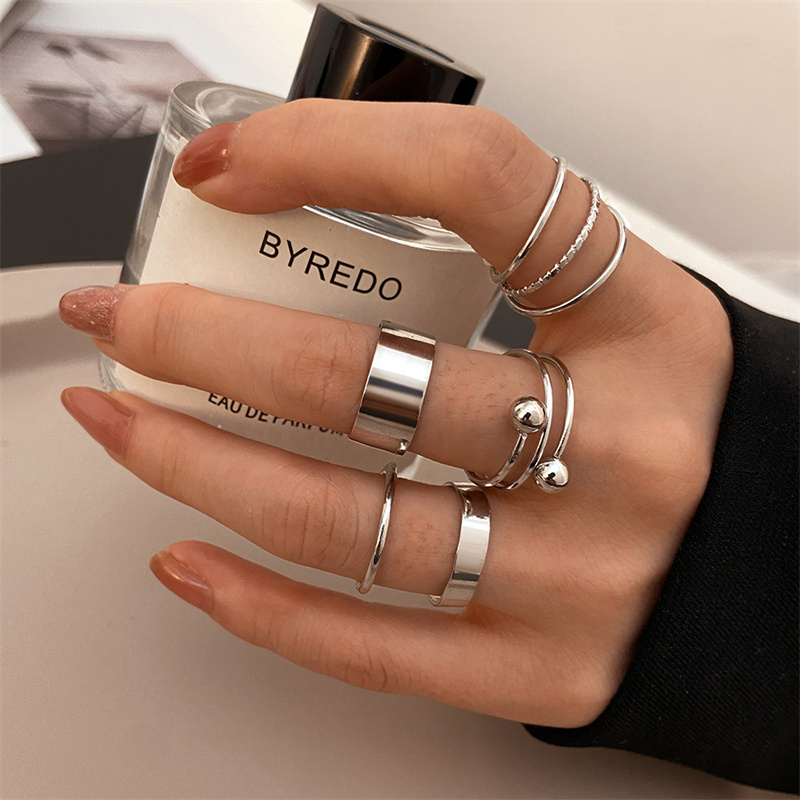 Vintage Punk Knuckle Rings Set - Anello Punk con perline di metallo