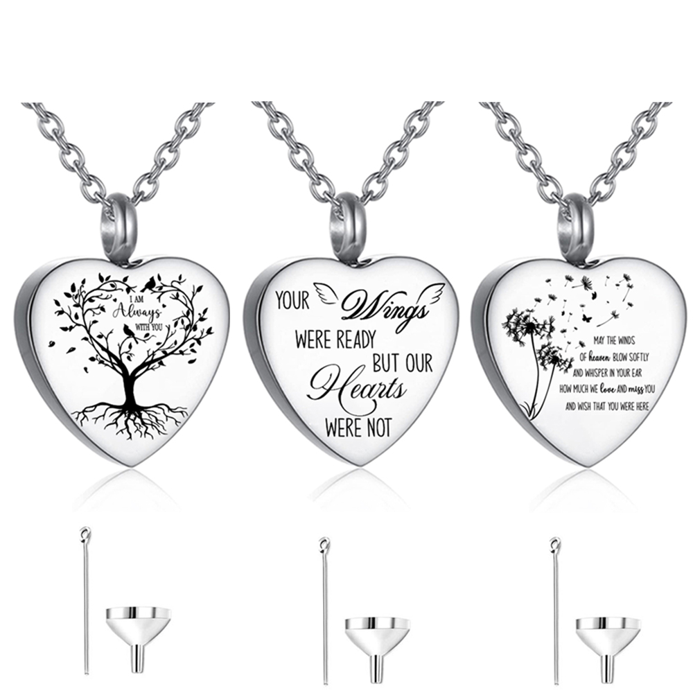Heart Locket Necklace Photo - Collana con urna in acciaio inossidabile