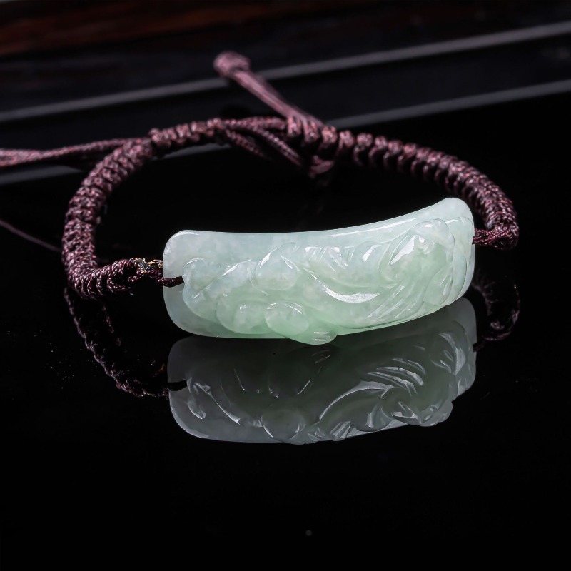 Bracelets - Bracciale Pixiu in Giadeite Birmana Intagliato