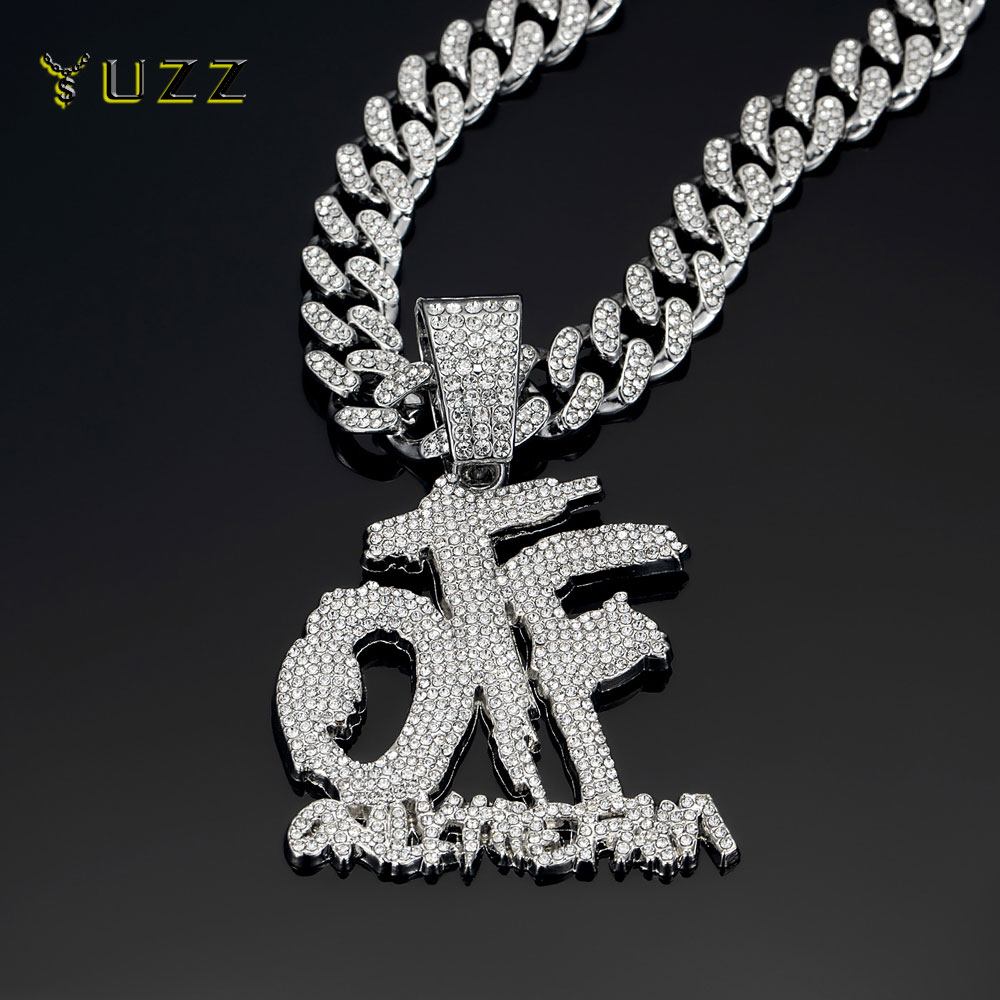 Cuban Link Chain 12Mm - Collana a catena cubana con pendente