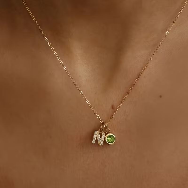 Custom Name Necklace Stainless Steel - Collana con Lettera Iniziale Personalizzata A-Z
