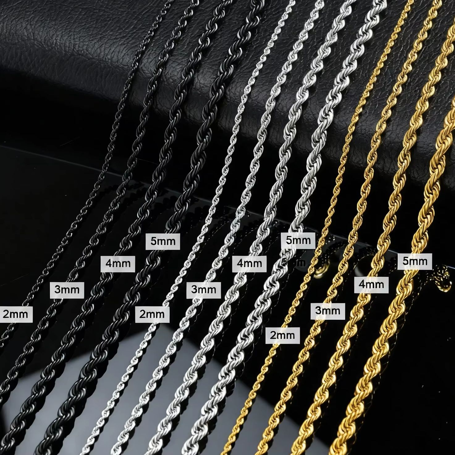 Cuban Link Chain 12Mm - Collana lunga con corde da uomo