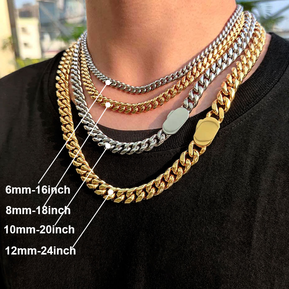 Cuban Link Chain 12Mm - 6-12mm larghezza nuovo stile catena cubana