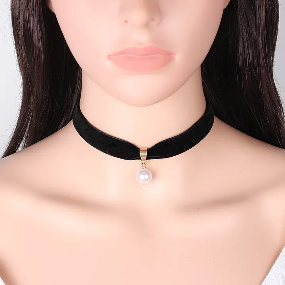 Pearl Choker Necklace Vintage - Collana Girocollo Semplice Vintage con Perle,