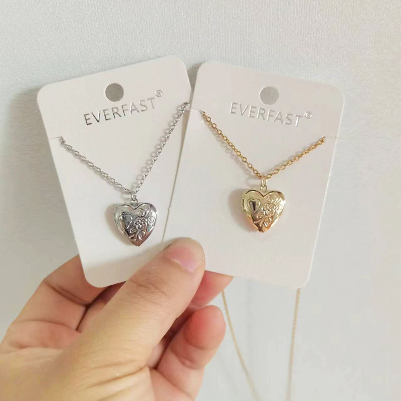 Heart Locket Necklace Photo - 1pc Piccolo Cuore 14mm Cornice per