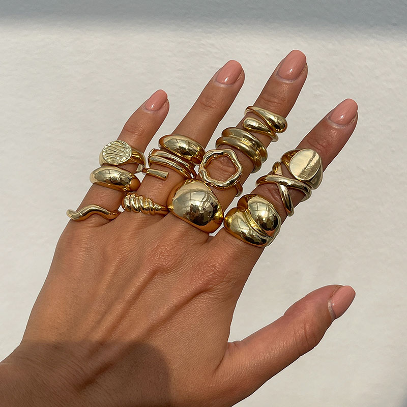 Vintage Punk Knuckle Rings Set - Anelli di metallo vintage di moda