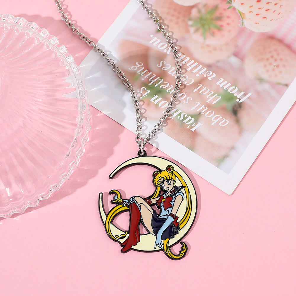 Anime Pendant Necklace - Collana in metallo smaltato con ciondolo