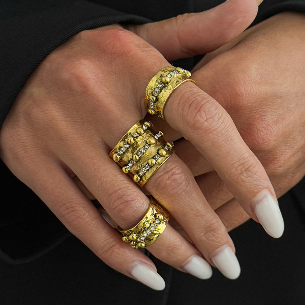 Vintage Punk Knuckle Rings Set - Ingemark Set di 3 Anelli Aperti