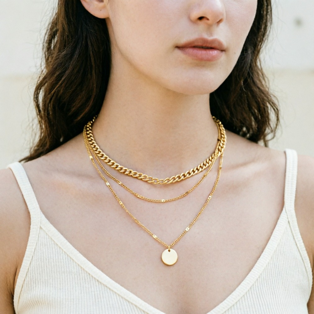 Layered Pendant Necklace Aesthetic - Collane a strati con ciondolo in