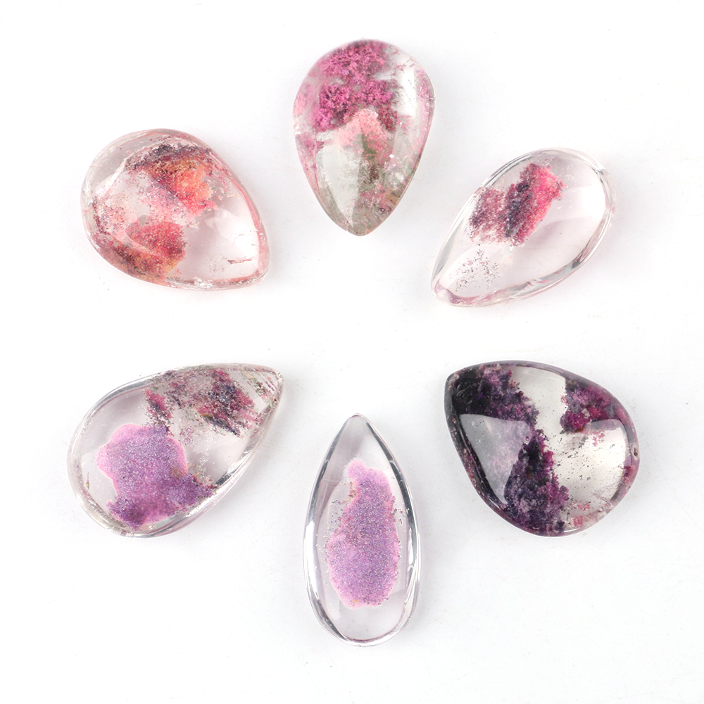 Crystal Pendant Necklace Natural Stone - Perla di Quarzo Viola Fantasma Cristallino