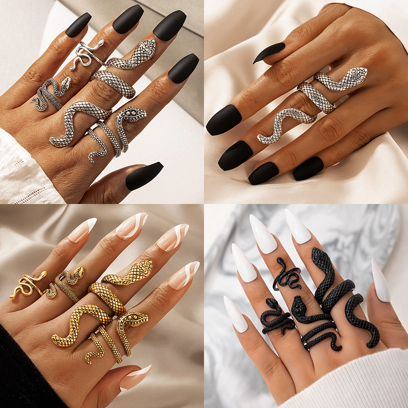 Vintage Punk Knuckle Rings Set - Set di anelli per nocche a