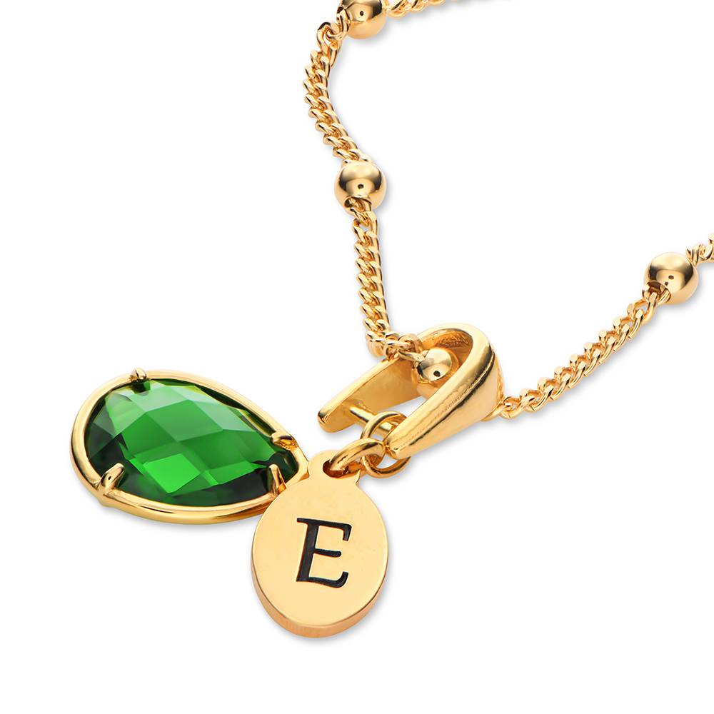 Initial Letter Necklace 18K Gold - Nome personalizzato Ciondolo Personalizzazione Pietra portafortuna