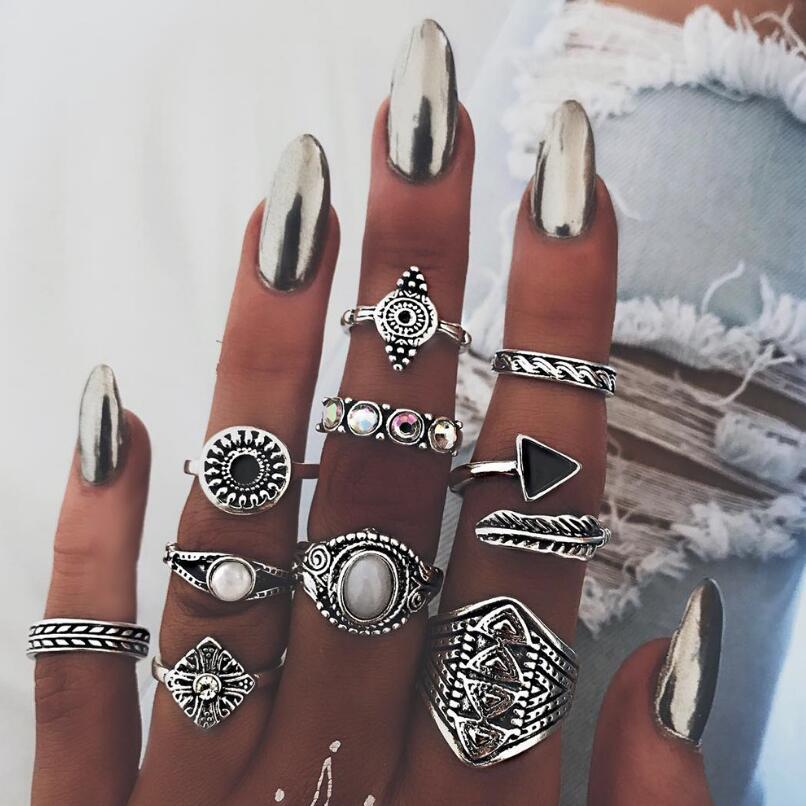 Vintage Punk Knuckle Rings Set - Meyfflin Vintage Knuckle Ring Set per