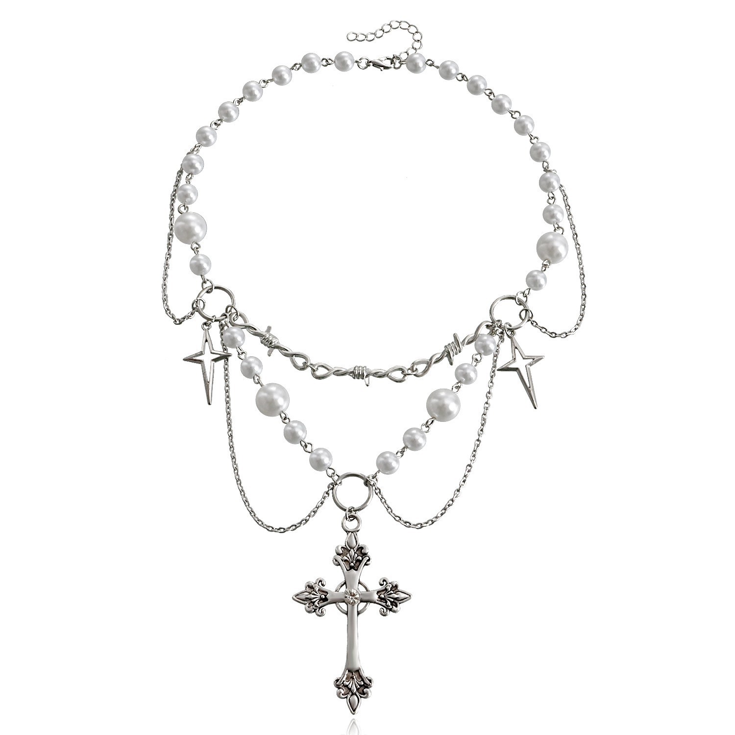 Pearl Choker Necklace Vintage - Collana di perle a forma di