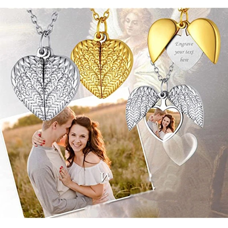 Heart Locket Necklace Photo - Collana con medaglione a forma di
