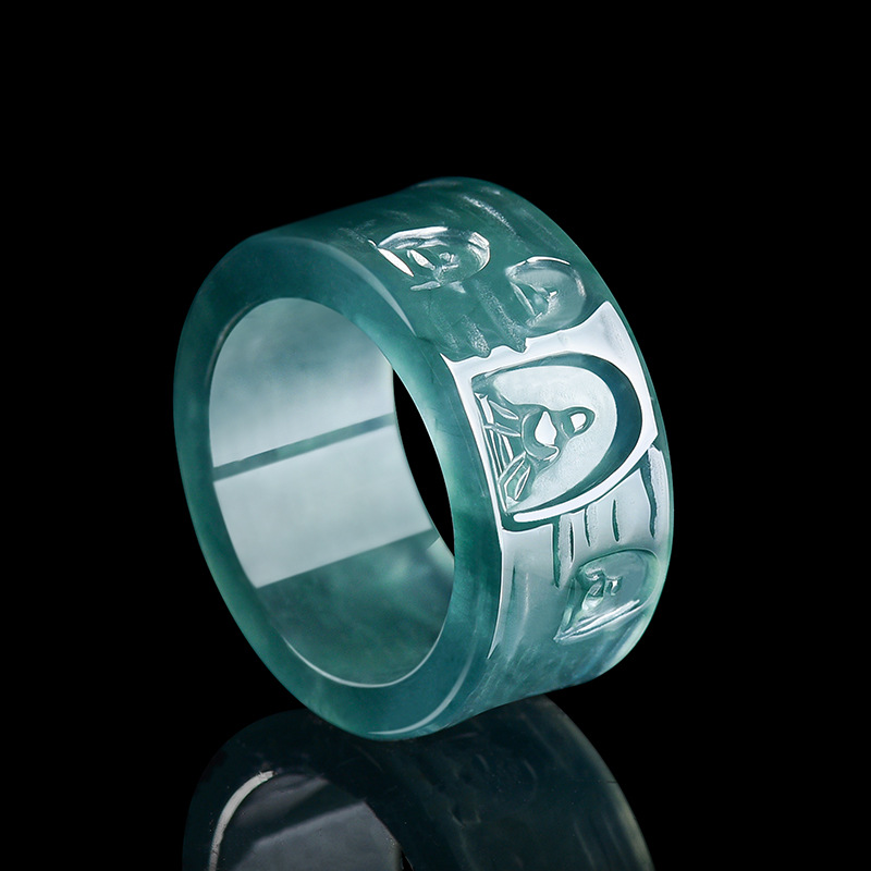 Rings - Anello Buddha in Giadeite Naturale Birmana,