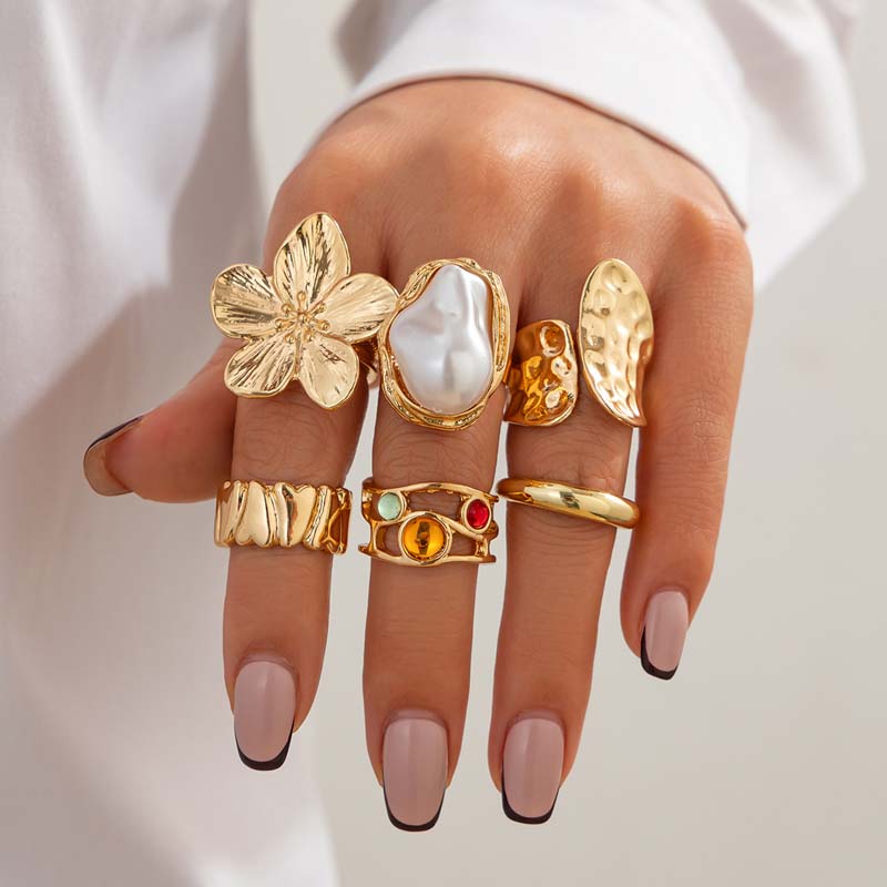 Vintage Punk Knuckle Rings Set - Set di 6 Anelli Vintage in