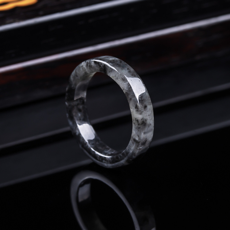 Rings - Anello in giadeite nera naturale di