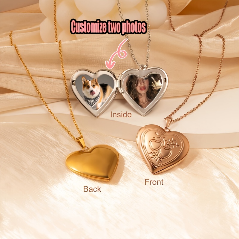 Heart Locket Necklace Photo - Collana Personalizzata con Foto 1/2, Collana