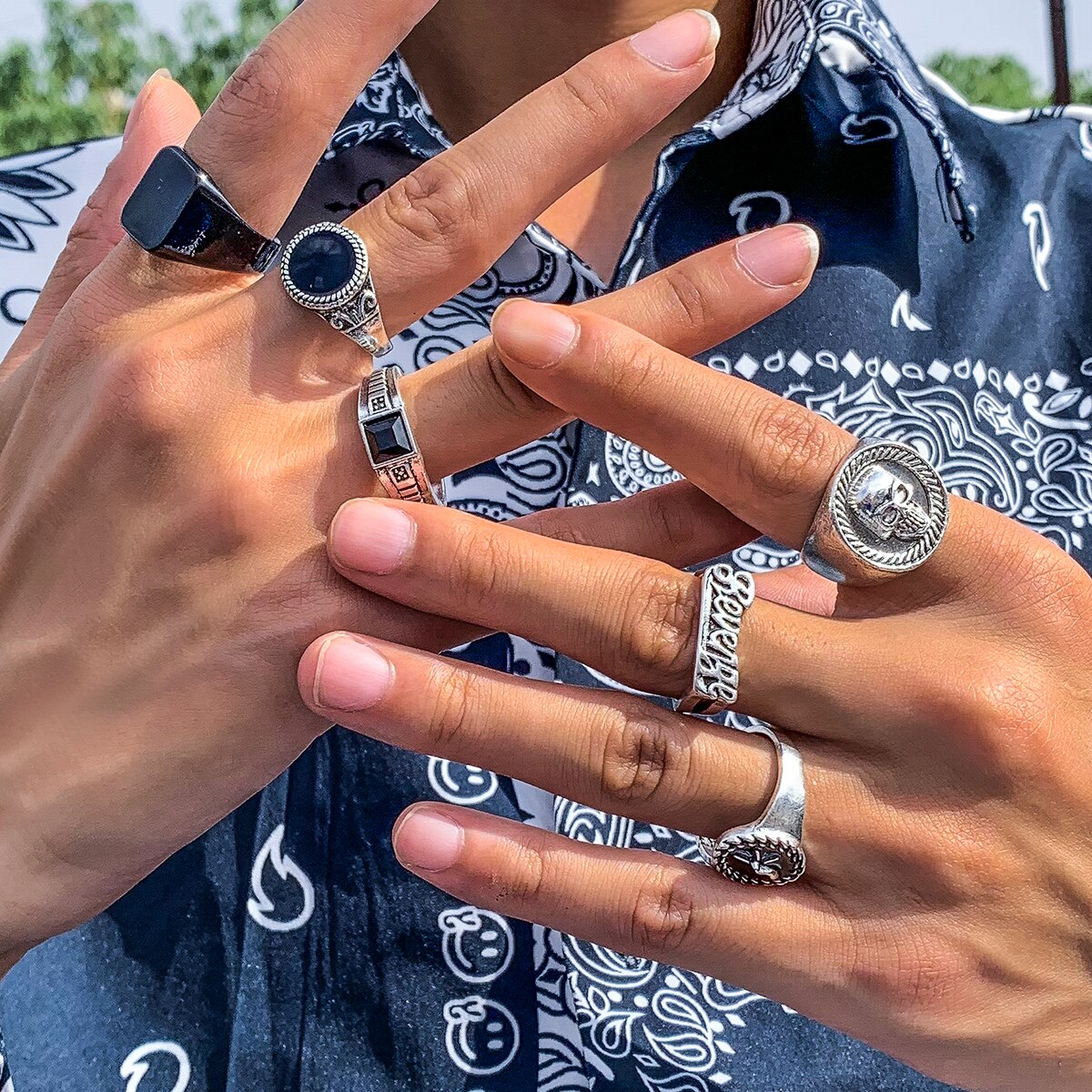 6 pz/set Goth Vintage Skeleton - Vintage Punk Knuckle Rings Set recensione e prezzo