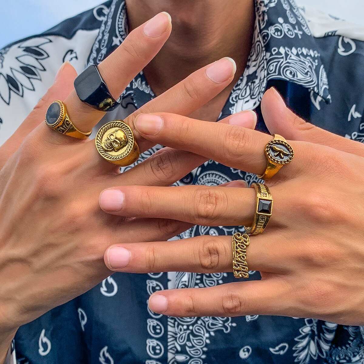 6 pz/set Goth Vintage Skeleton - Vintage Punk Knuckle Rings Set recensione e prezzo