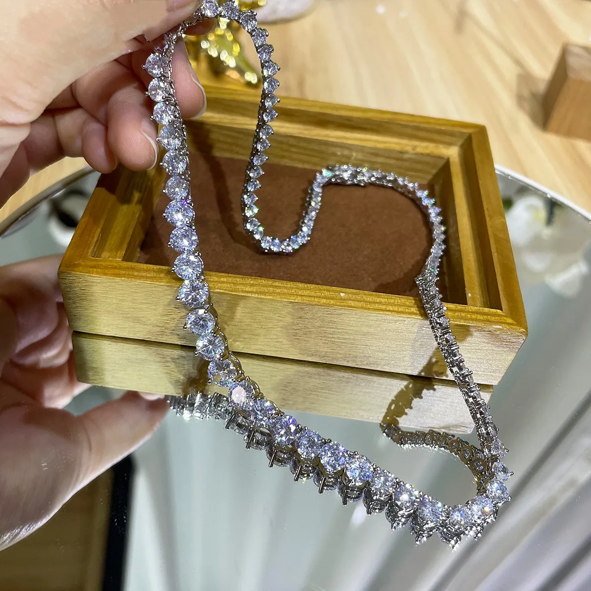Designer di lusso 7MM Iced Out - Cross Pendant Necklace Gold recensione e prezzo