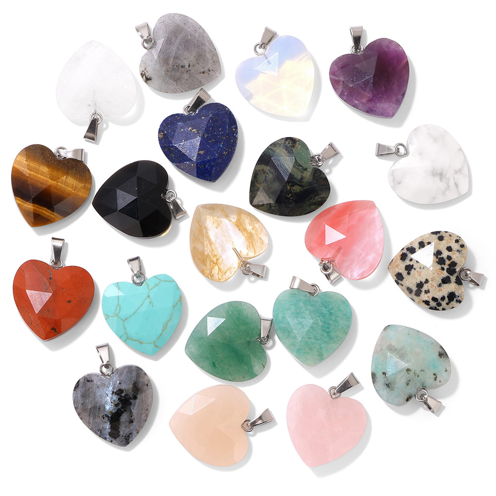 1 Pezzo Ciondolo a Cuore Sfacc - Crystal Pendant Necklace Natural Stone recensione e prezzo