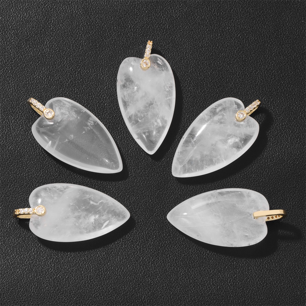 2 Pezzi Ciondolo a Cuore in Pi - Crystal Pendant Necklace Natural Stone recensione e prezzo