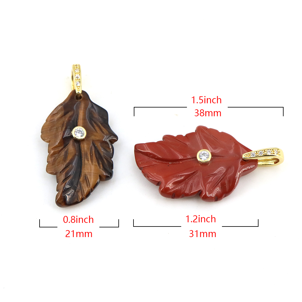 Ciondoli a Forma di Foglia all - Crystal Pendant Necklace Natural Stone recensione e prezzo