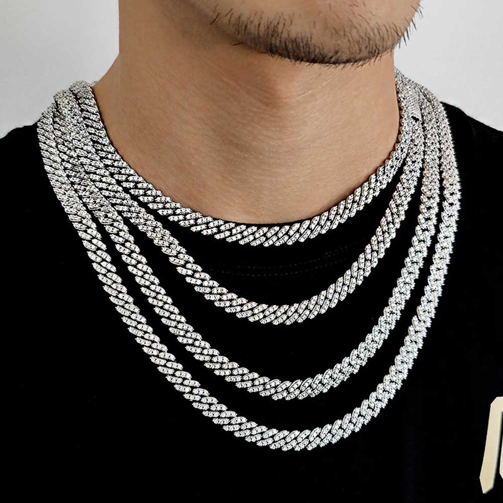 Collana da donna con zirconi d - Cuban Link Chain 12Mm recensione e prezzo