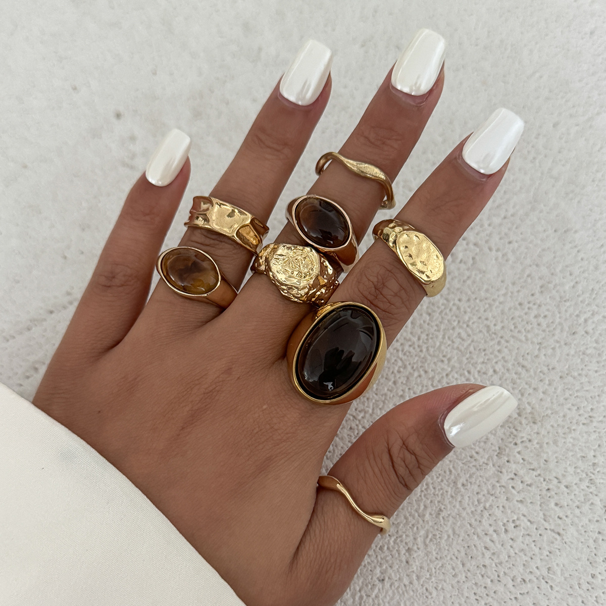 8 Pz/set Vintage Ambra Strass  - Vintage Punk Knuckle Rings Set recensione e prezzo