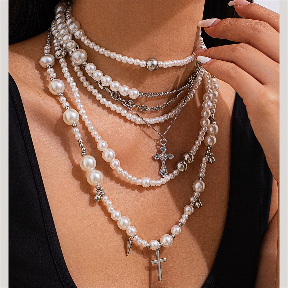Collana a catena di perle d'im - Layered Pendant Necklace Aesthetic recensione e prezzo