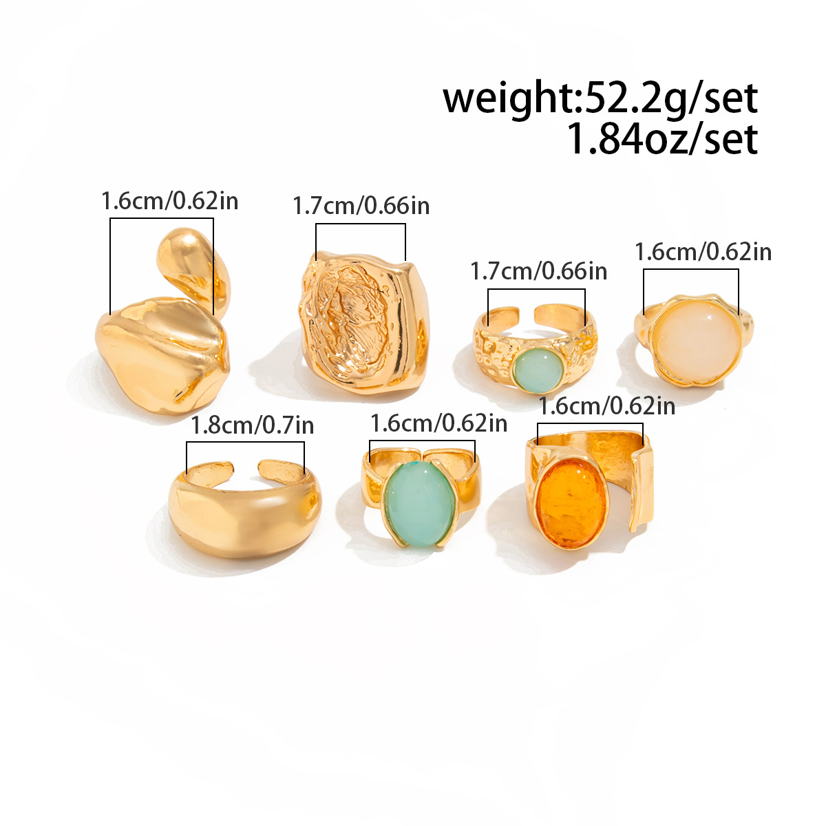 DIEZI 7 pz/set Vintage Multico - Vintage Punk Knuckle Rings Set recensione e prezzo