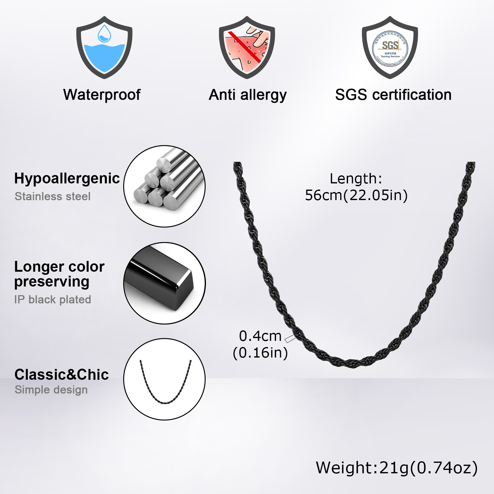 Collana lunga con corde da uom - Cuban Link Chain 12Mm recensione e prezzo