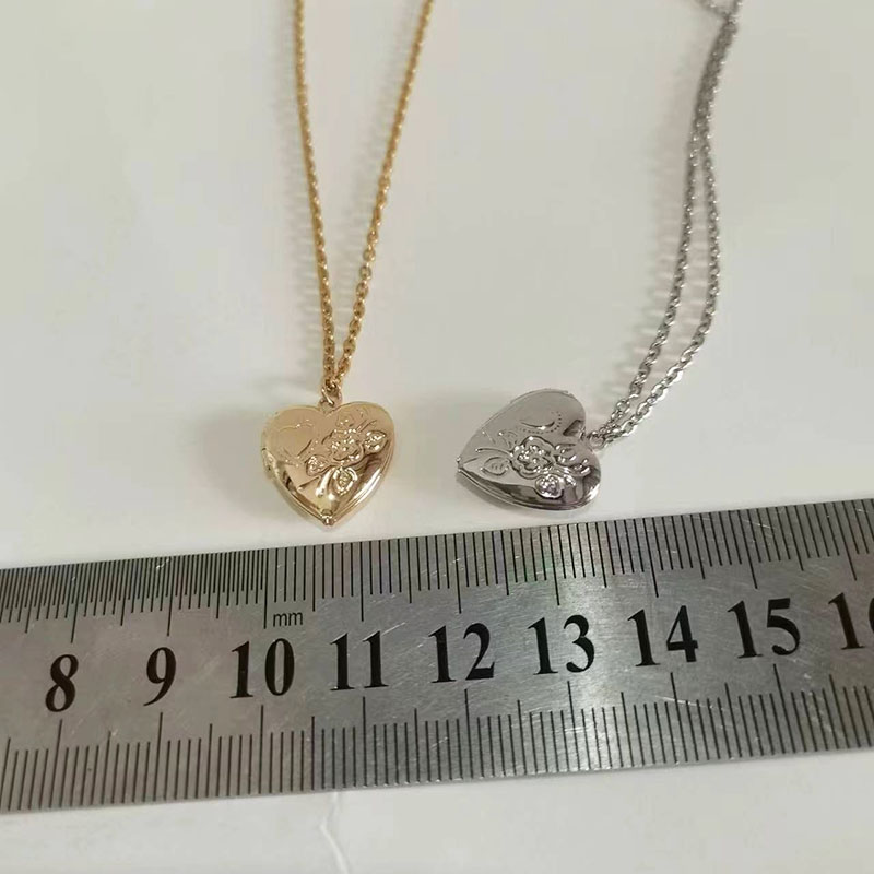 1pc Piccolo Cuore 14mm Cornice - Heart Locket Necklace Photo recensione e prezzo