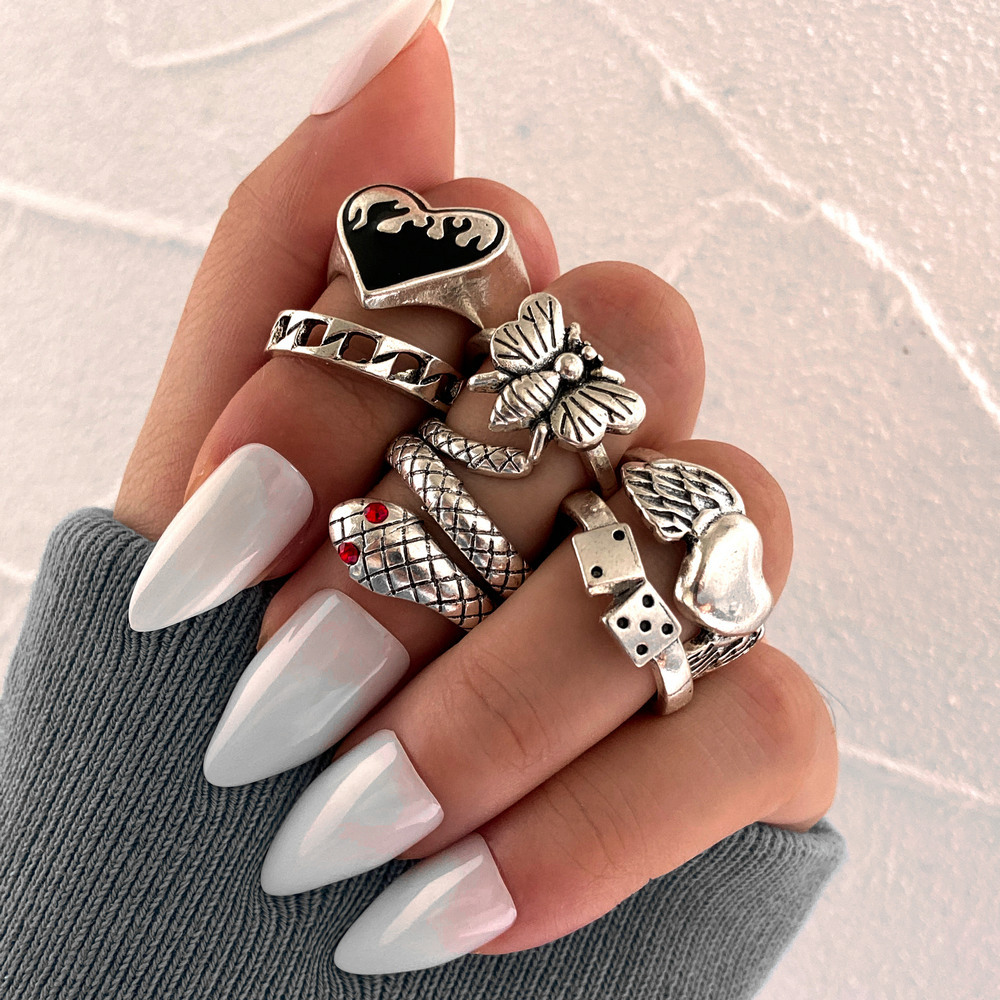 Set di 6 anelli vintage punk a - Vintage Punk Knuckle Rings Set recensione e prezzo