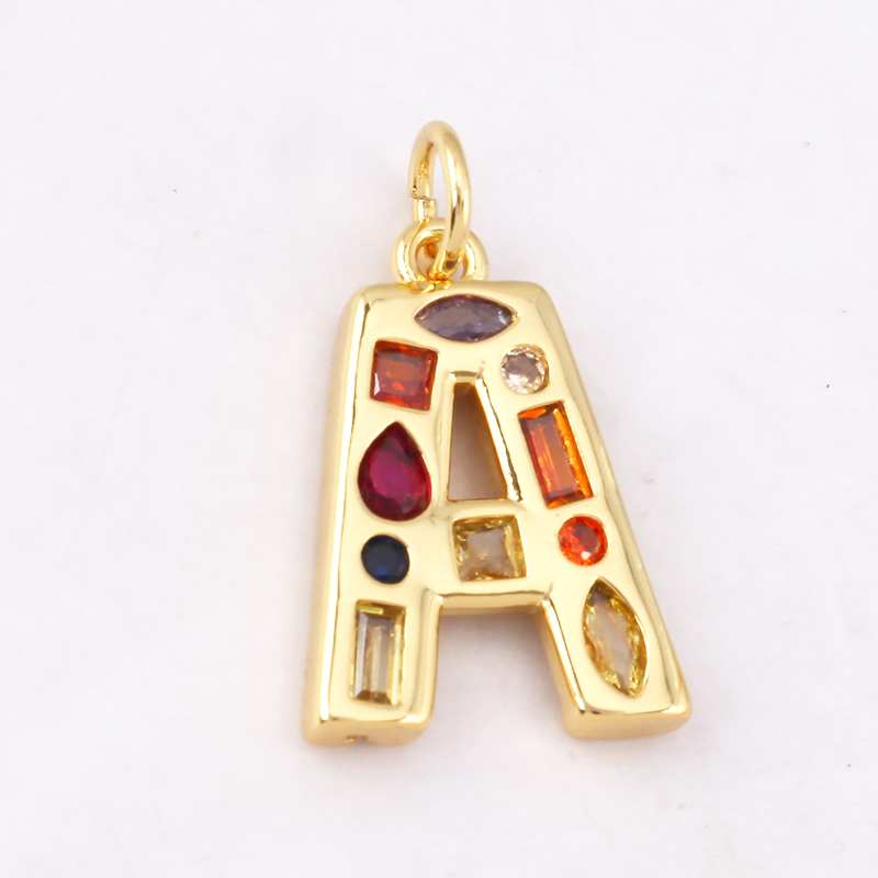 Moda zircone colorato vero pla - Initial Letter Necklace 18K Gold recensione e prezzo