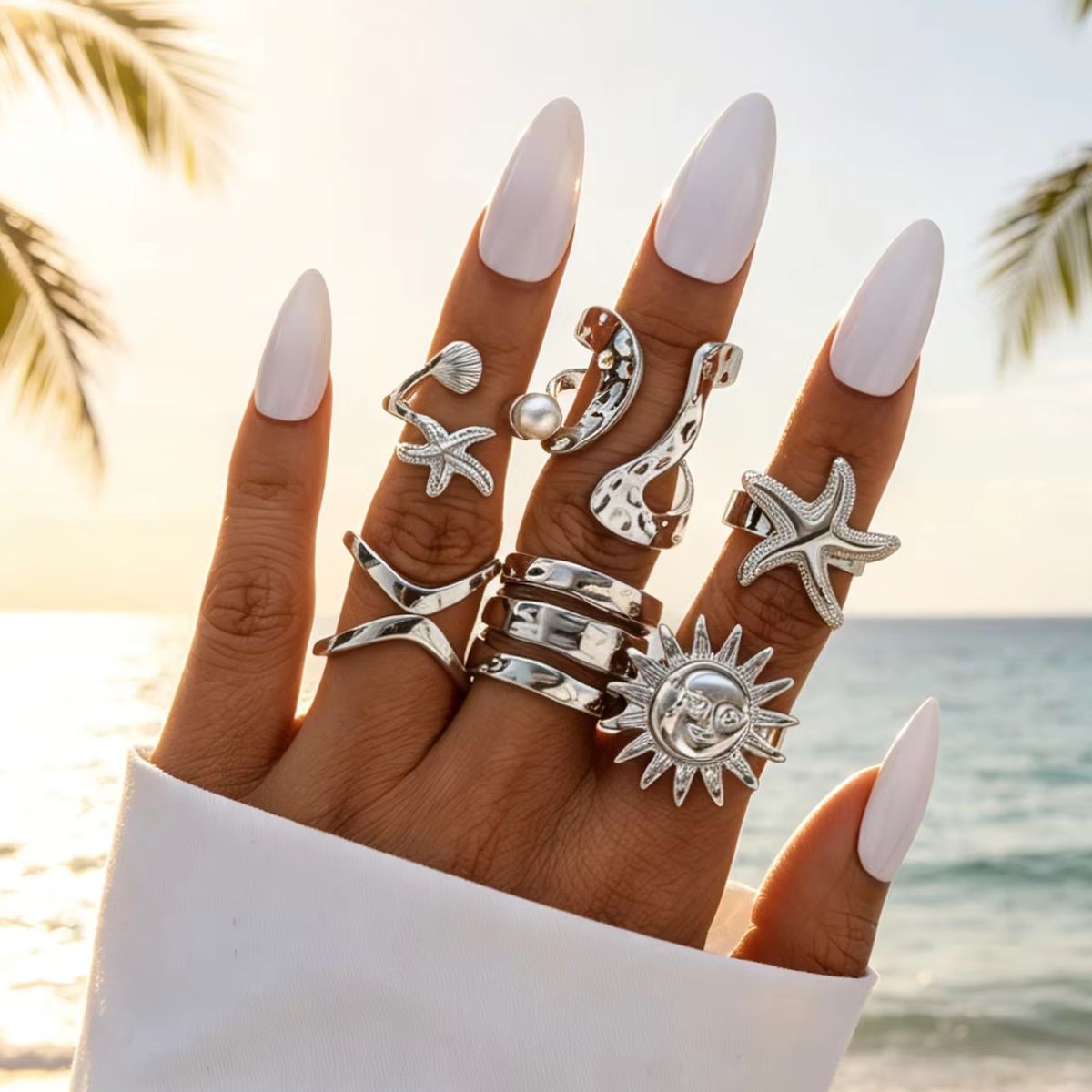 Set di 6 Anelli Punk a Forma d - Vintage Punk Knuckle Rings Set recensione e prezzo