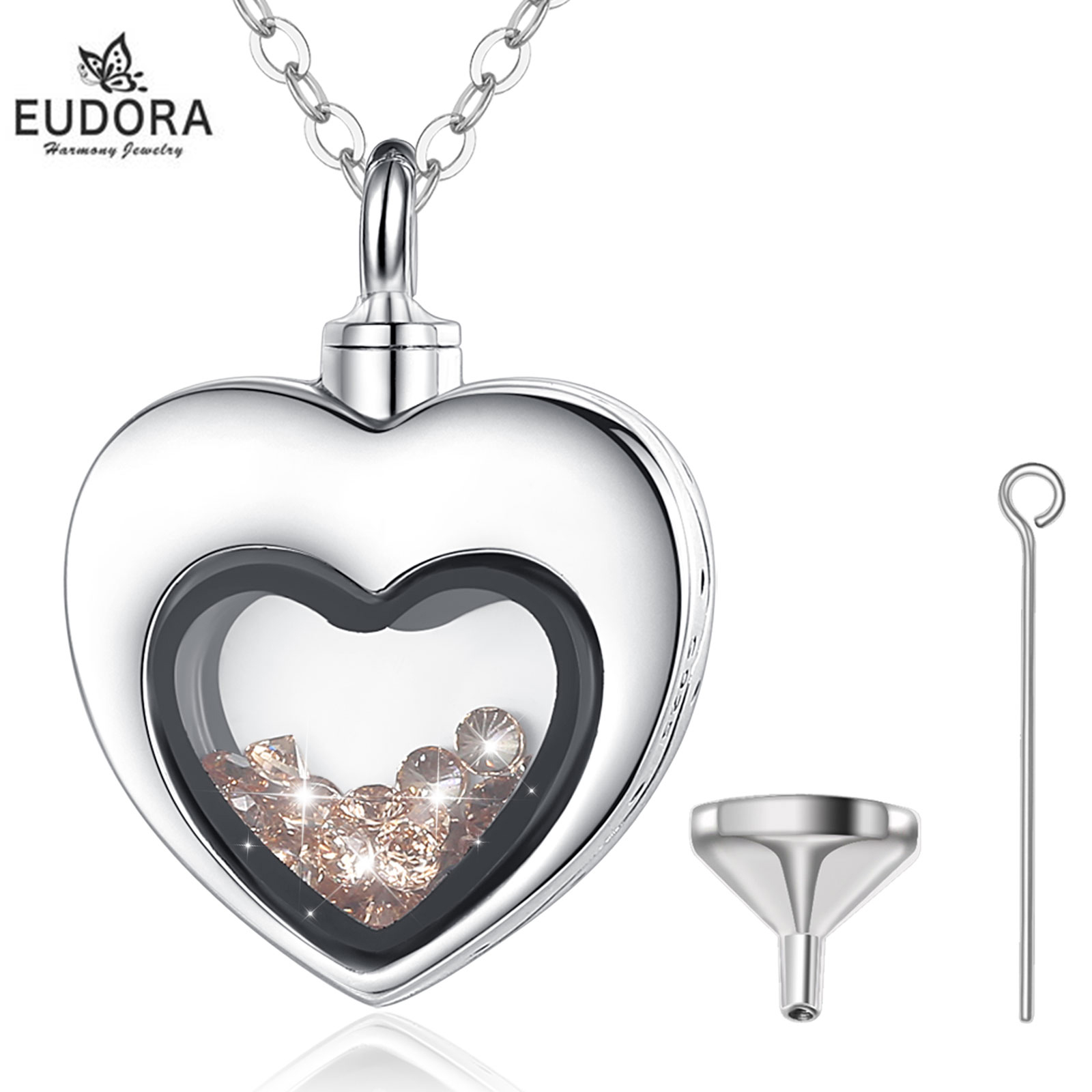 Eudora Argento sterling Cuore  - Heart Locket Necklace Photo recensione e prezzo