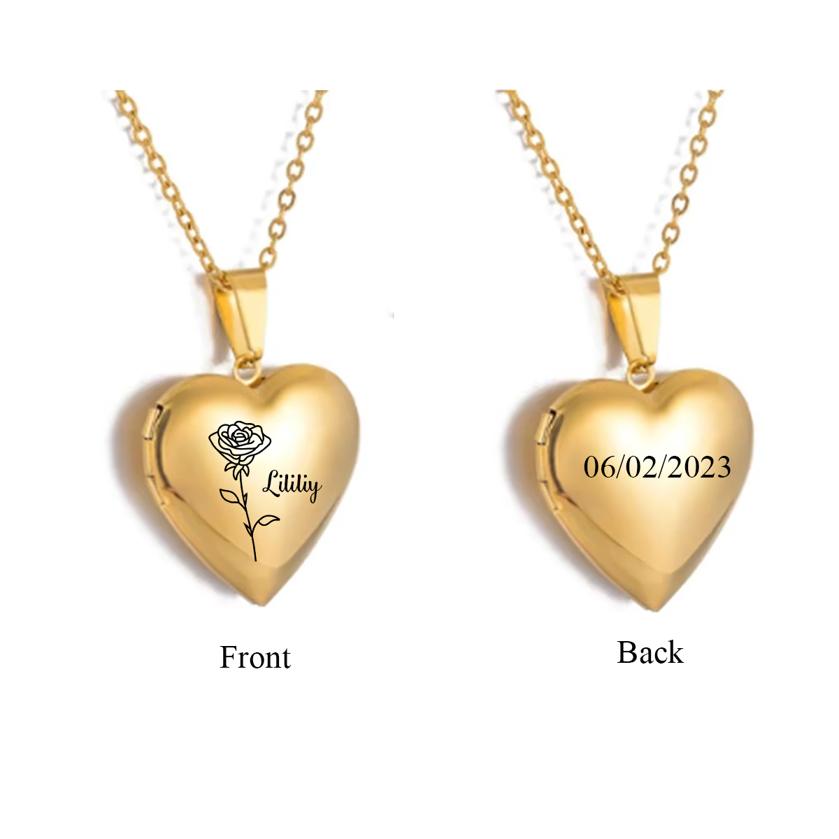 Collana personalizzata con med - Heart Locket Necklace Photo recensione e prezzo