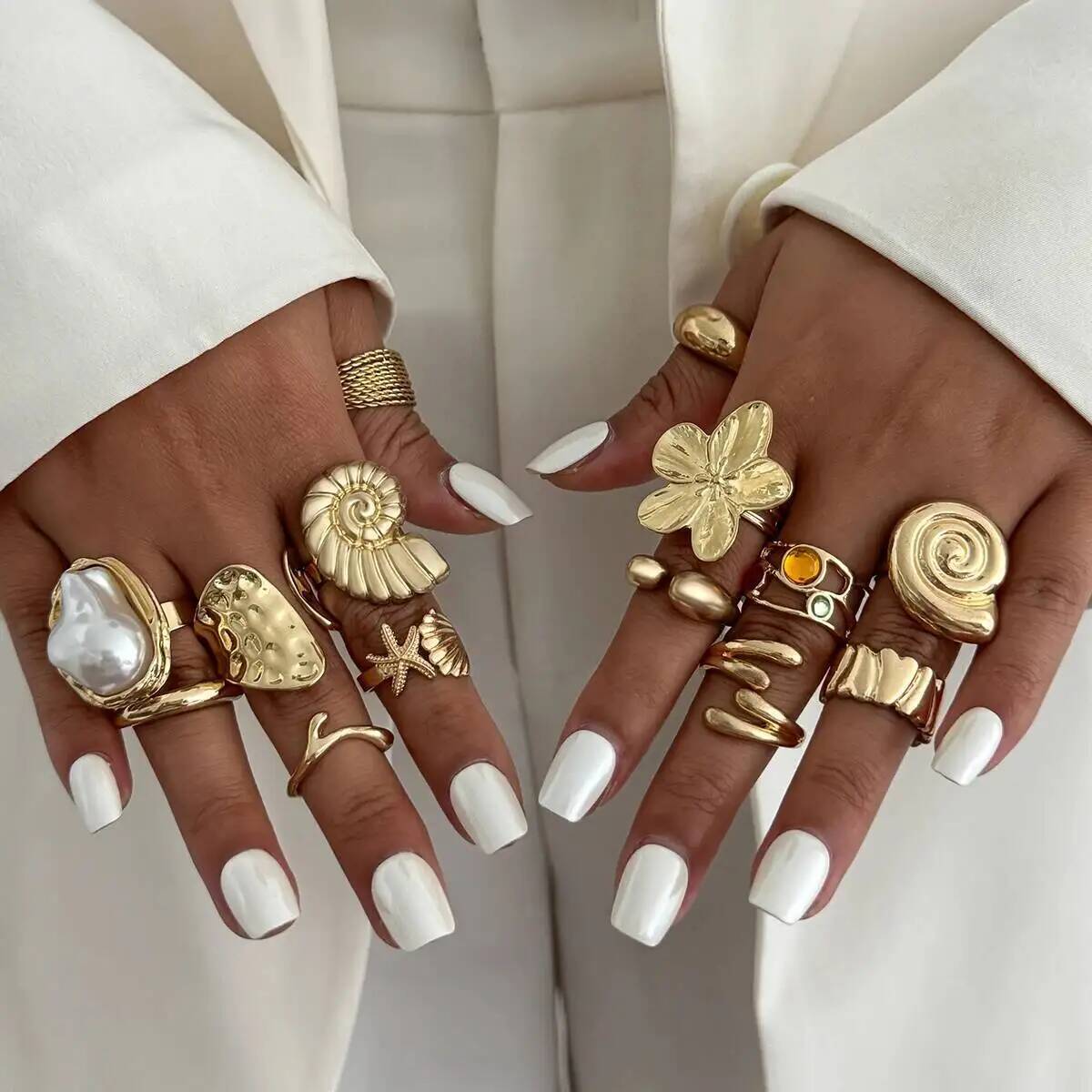 IngeSight.Z 14 Pz/set Hip Hop  - Vintage Punk Knuckle Rings Set recensione e prezzo