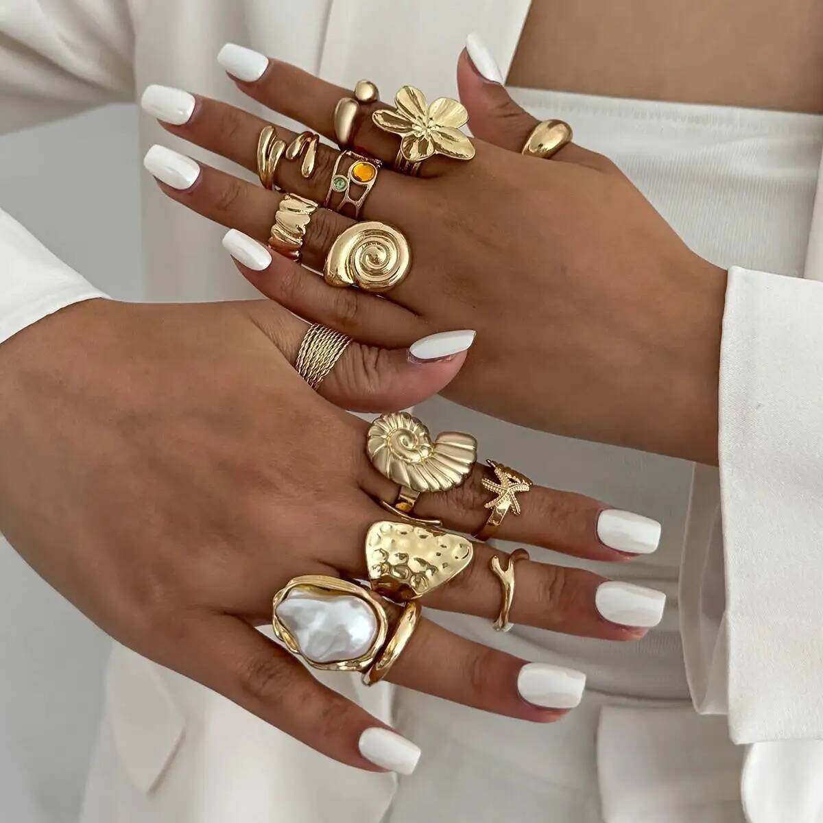 IngeSight.Z 14 Pz/set Hip Hop  - Vintage Punk Knuckle Rings Set recensione e prezzo