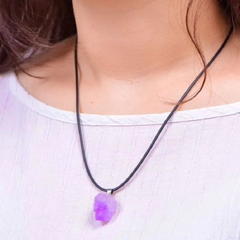 Collana di fiori di ametiste n - Crystal Pendant Necklace Natural Stone recensione e prezzo