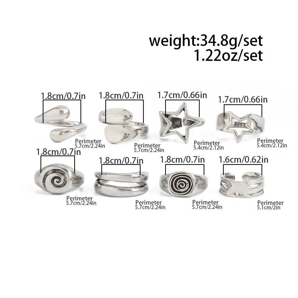 Ingemark Set di 8 Anelli Gotic - Vintage Punk Knuckle Rings Set recensione e prezzo