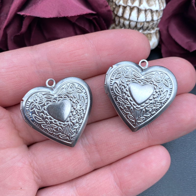 2 pezzi di scatola a forma di  - Heart Locket Necklace Photo recensione e prezzo