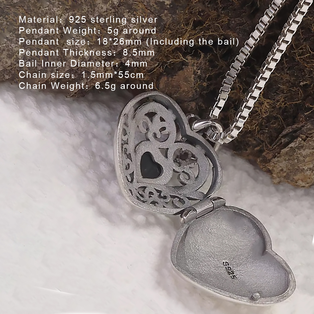 Collana con ciondolo a forma d - Heart Locket Necklace Photo recensione e prezzo